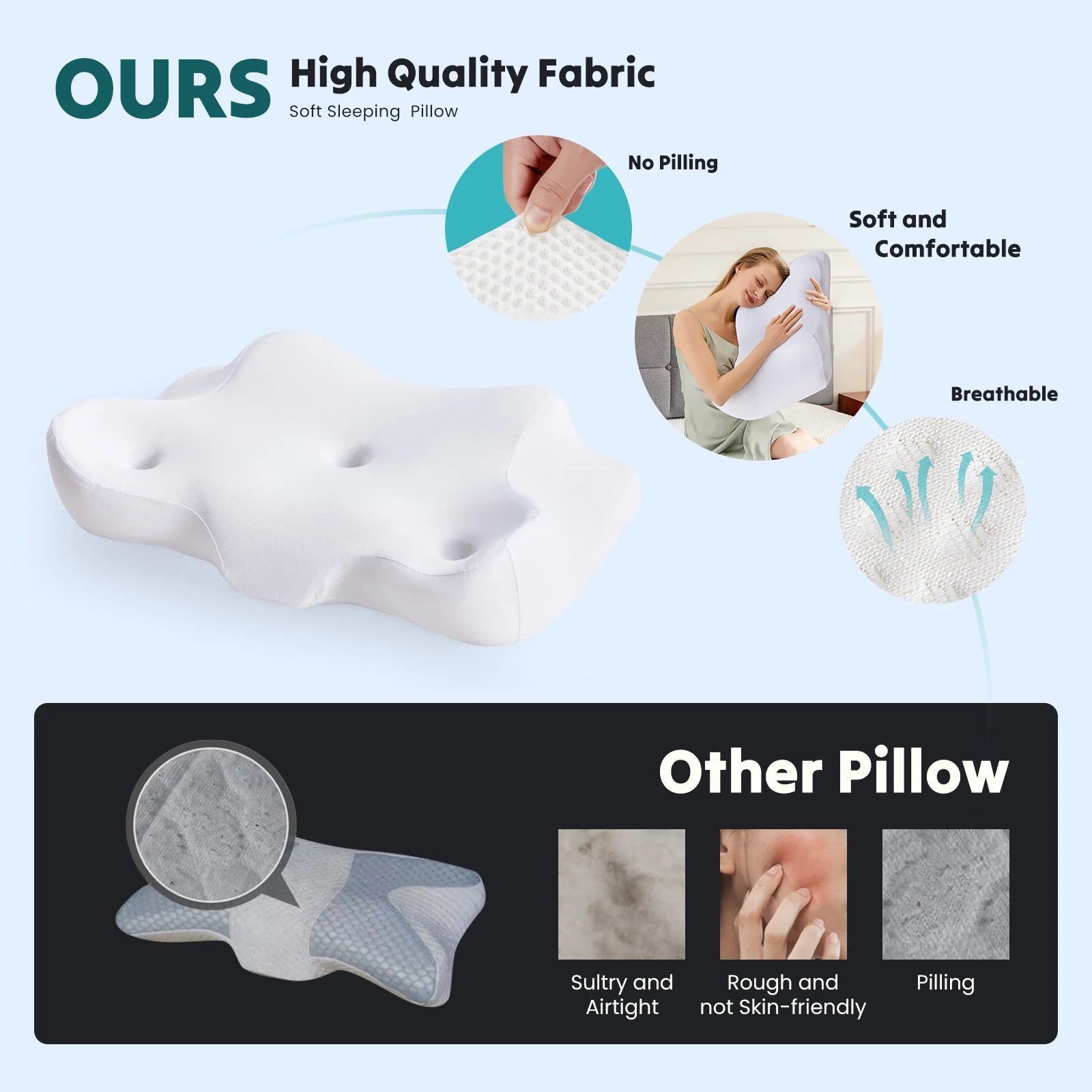Ergonomic Memory Foam Cervical Pillow