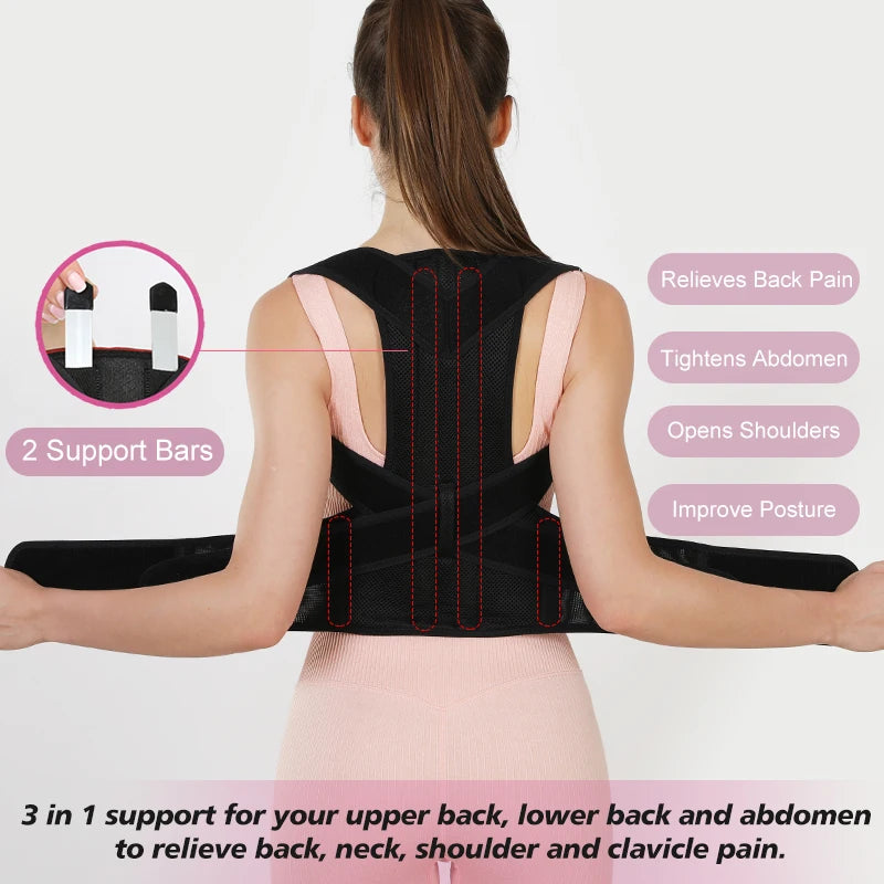 Adjustable Back Brace & Posture Corrector