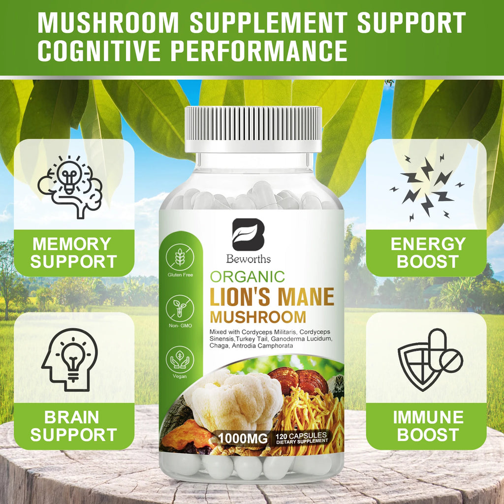 Lion's Mane Mushroom & Cordyceps Capsules