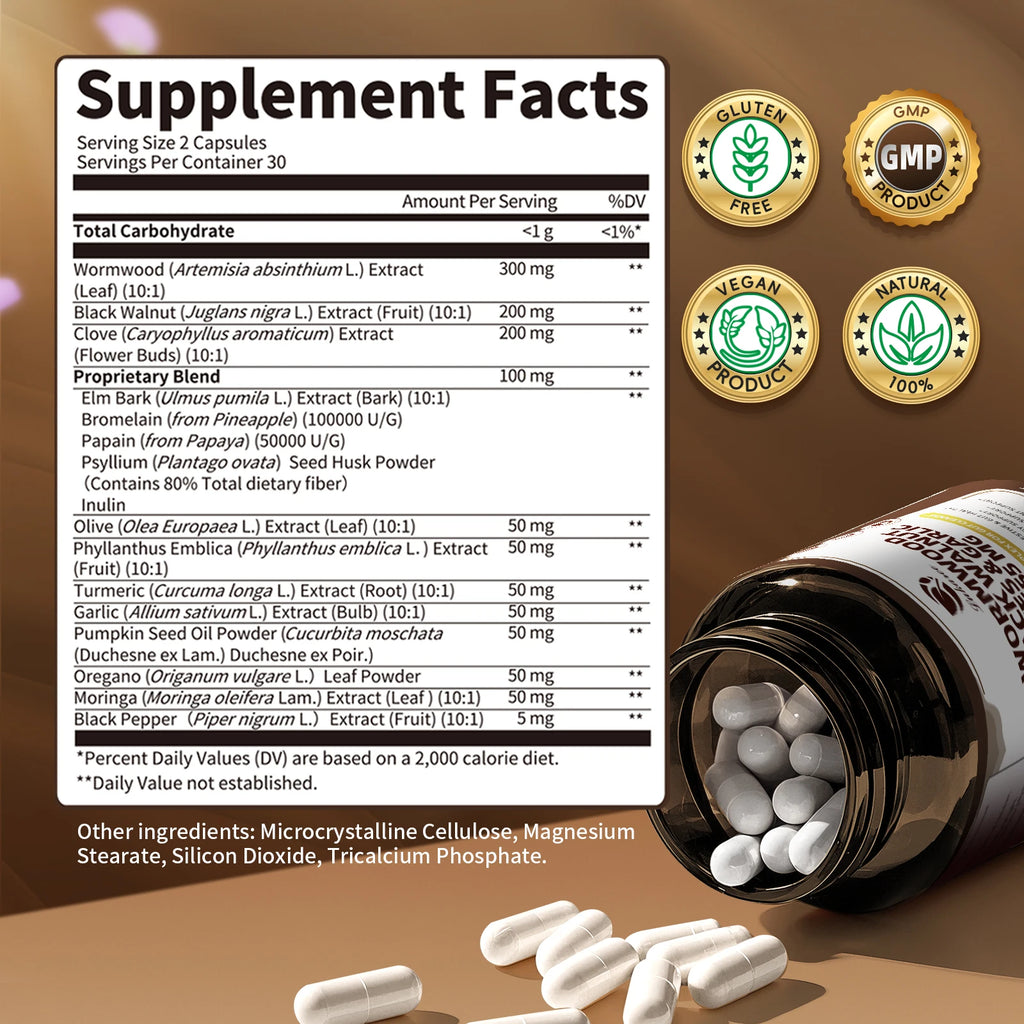 Lukaree 16-in-1 Black Walnut Wormwood Capsules