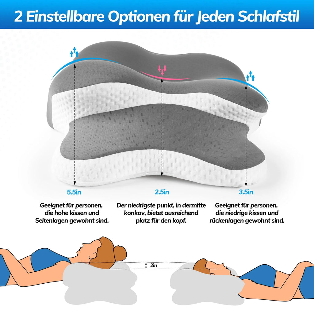 Double-Sided Ergonomic Memory Foam Cervical Pillow