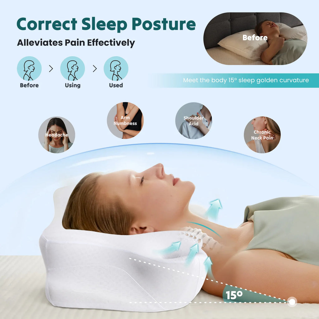 Ergonomic Memory Foam Cervical Pillow