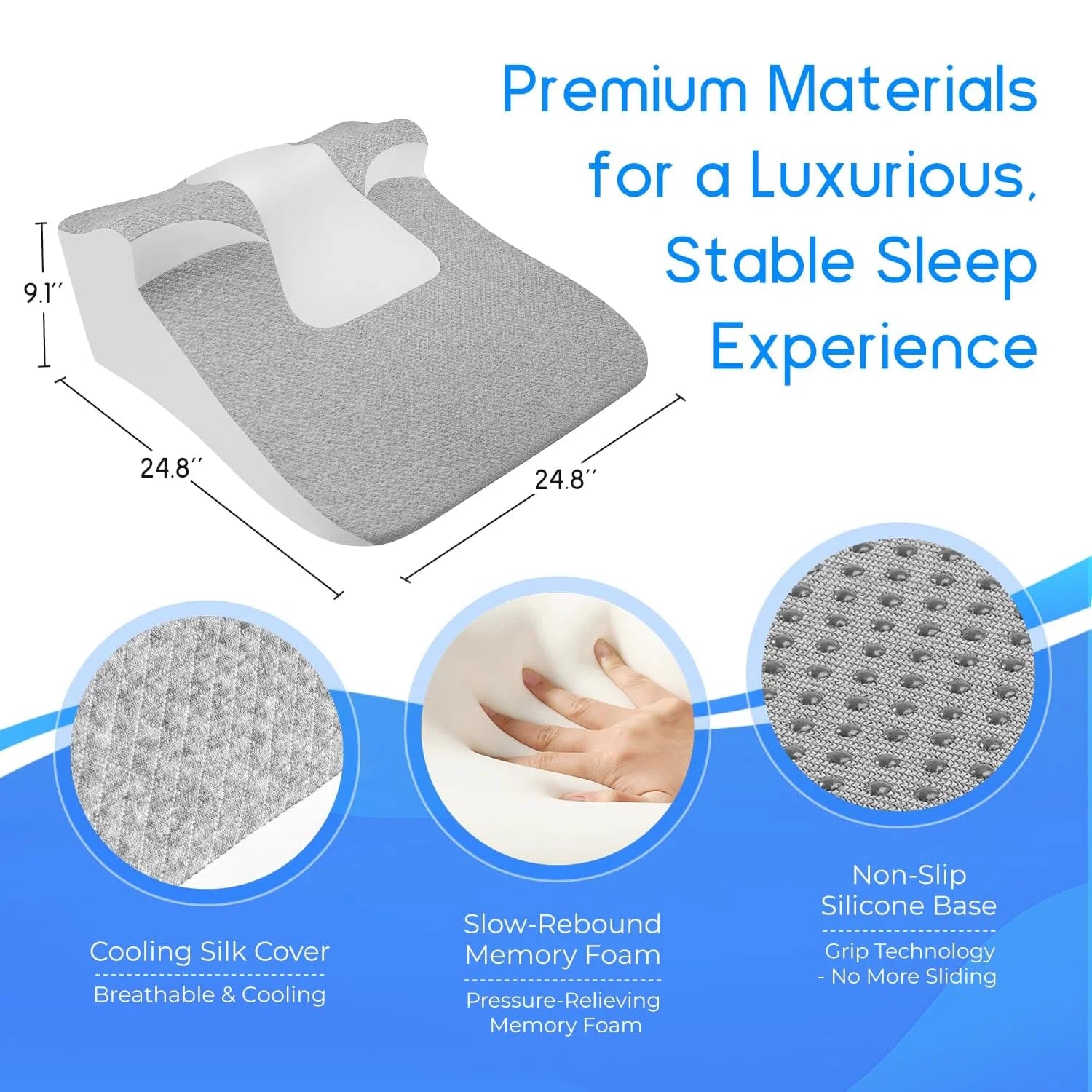 Ergonomic Bed Wedge Pillow