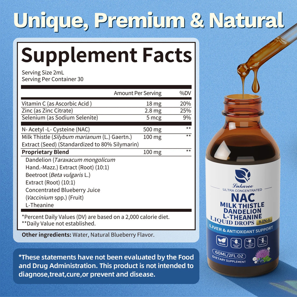 N-Acetyl L-Cysteine (NAC) Supplement with Milk Thistle & Selenium