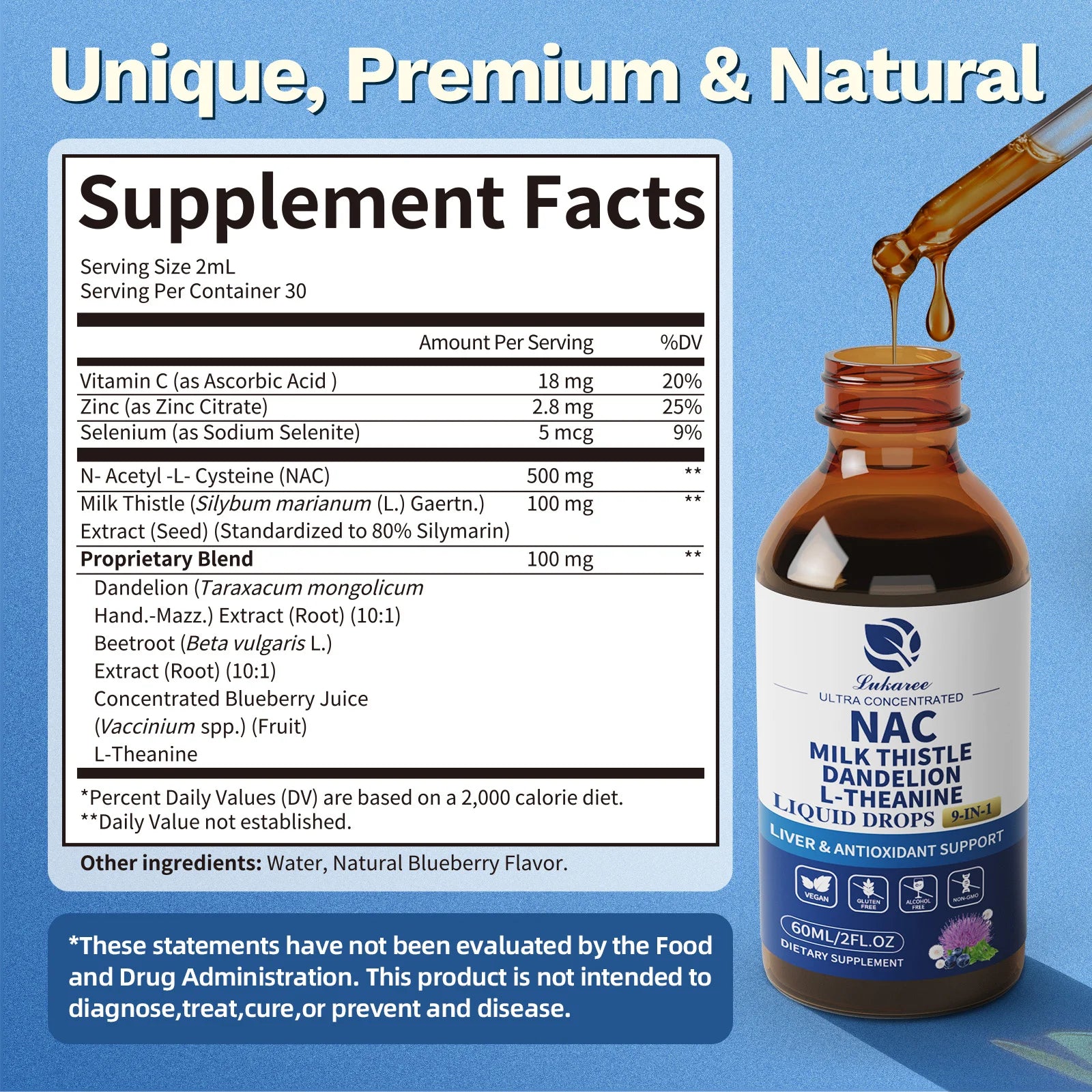 N-Acetyl L-Cysteine (NAC) Supplement with Milk Thistle & Selenium