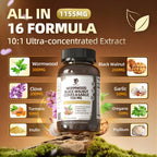 Lukaree 16-in-1 Black Walnut Wormwood Capsules