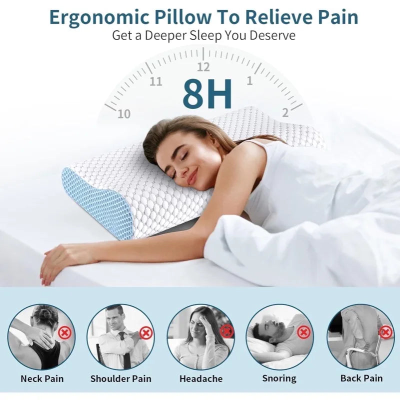 Ergonomic Memory Foam Neck Pillow