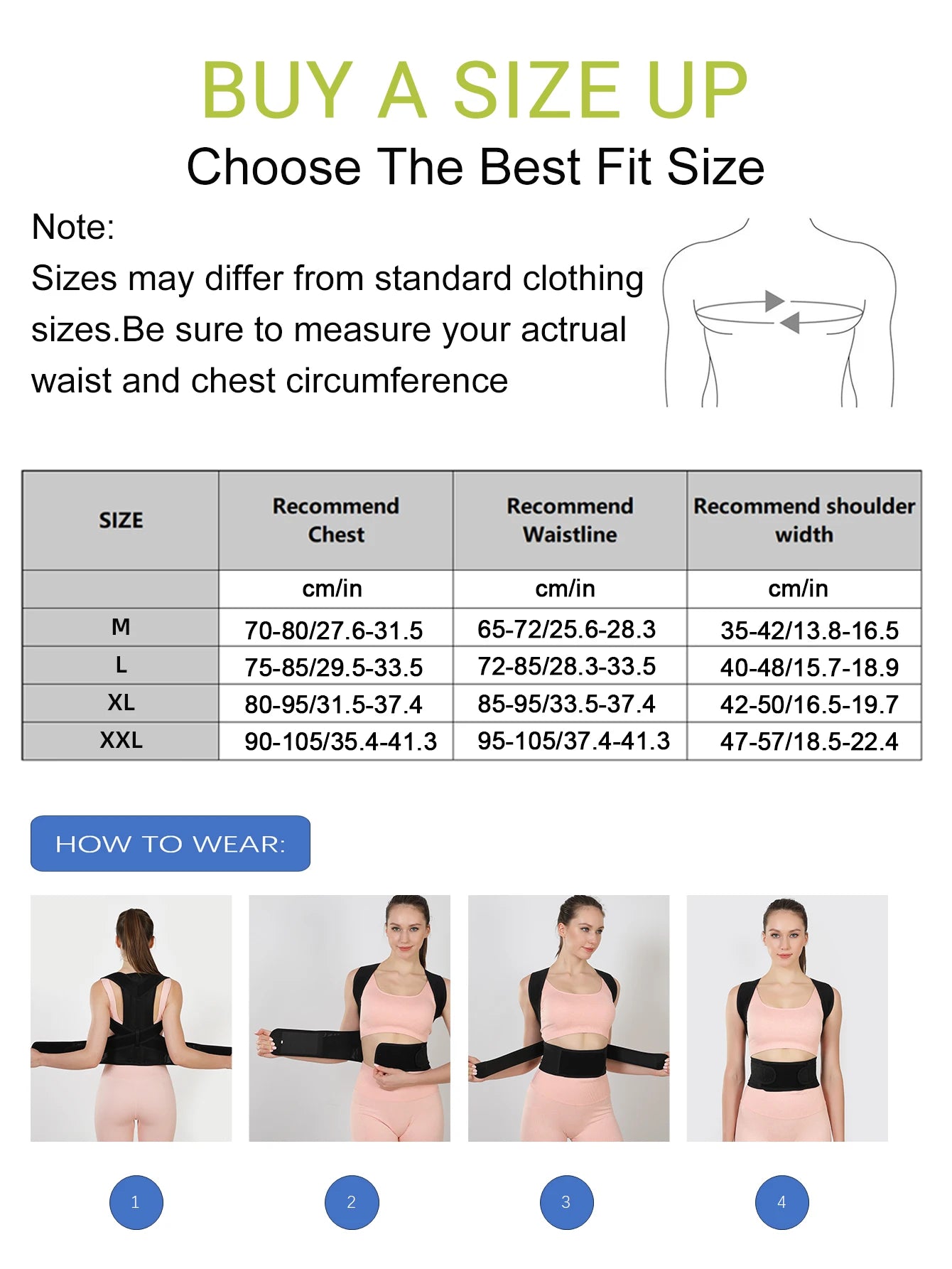 Adjustable Back Brace & Posture Corrector